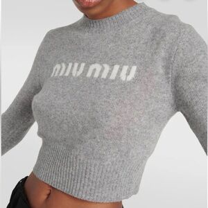 Miu Miu Cashmere Gray Crew Neck Sweater.. 100% Wool